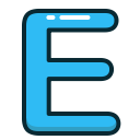 alphabet, blue, letter, letters, e icon