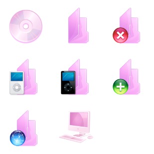 Pink Folders icon sets preview