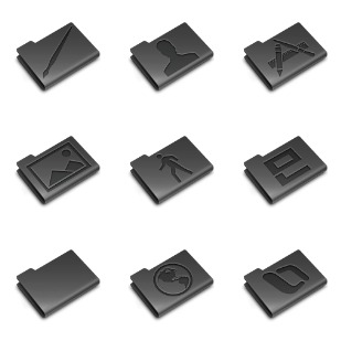Pry Etched Black icon sets preview