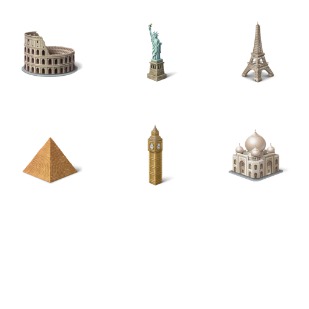 Tourism icon sets preview