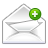 email, mail, message, letter, plus, envelop, add icon