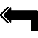 Left arrow angle variant icon