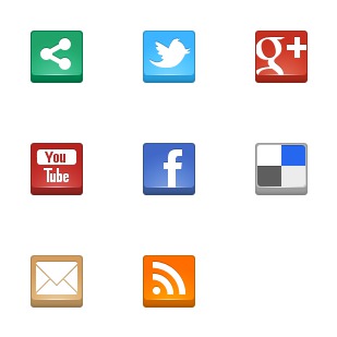 Boxy Social Icons icon sets preview