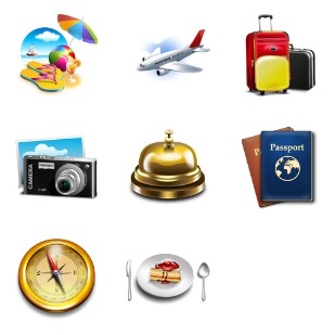 Travel and Vacation icon sets preview