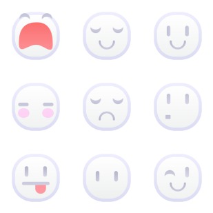 White Emot icon sets preview