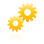 yellow, gears icon