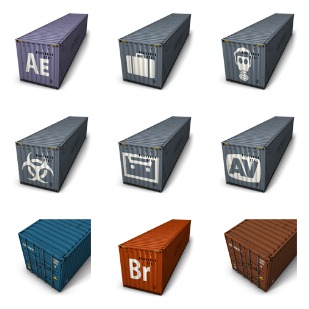 Container icon sets preview