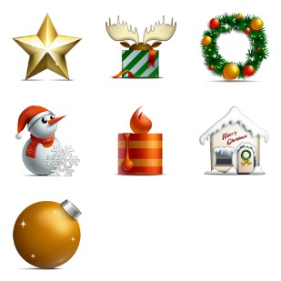 Merry Christmas icon sets preview