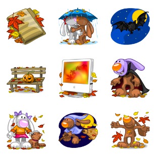 I Love Autumn icon sets preview
