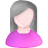 woman, white, user, member, grey, person, profile, human, female, people, pink, account icon