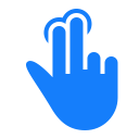 two, tap, fingers icon