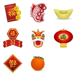Chinese New Year icon sets preview