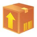 upload, box, package, crate, orange, arrow icon