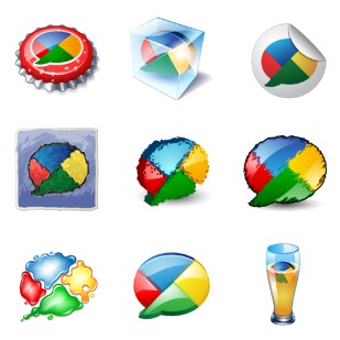 Google Buzz icon sets preview