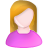 female, white, pink, user, ginger icon
