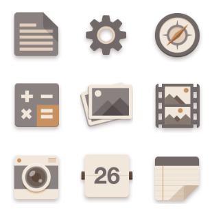 Flat Brownie Theme icon sets preview