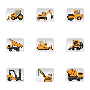 Construction Vehicles icon sets preview