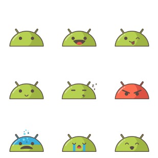 Androids moods icon sets preview