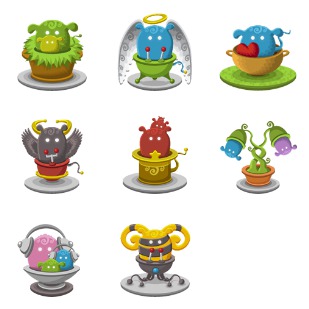 Basket Monsters 2 icon sets preview