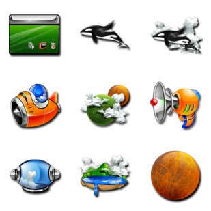 Volcano Land icon sets preview