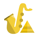pyramid, music, saxophone icon