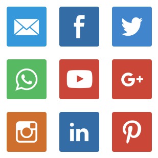 Miu square flat social icon sets preview