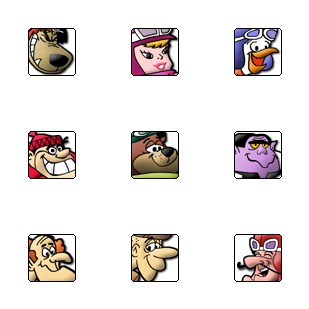 Wacky Dastardly icon sets preview
