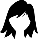 Short dark female hair shape icon