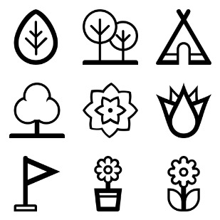 Camping & Nature icon sets preview