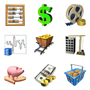 Financial icon sets preview