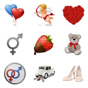 Vista Style Love icon sets preview