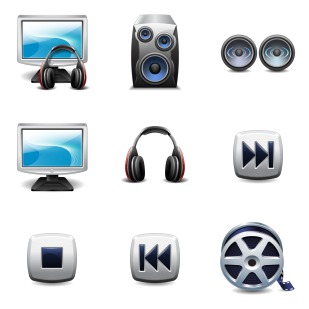 Multimedia icon sets preview