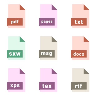 Document file formats icon sets preview