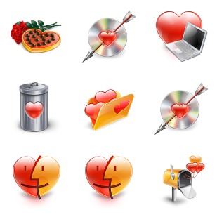 Saint Valentine’s Day icon sets preview