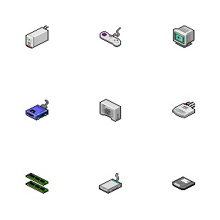 Hardware icon sets preview