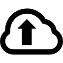 Upload arrow sign inside cloud outline icon