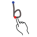 letter, stroke, gestureworks, lowercase, b icon