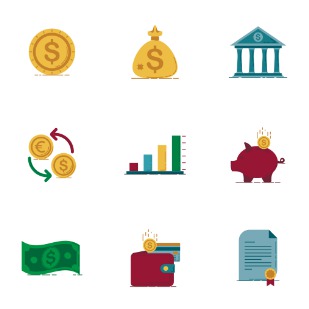 Banking Vector icon sets preview