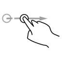 gestureworks, finger, one, flick icon