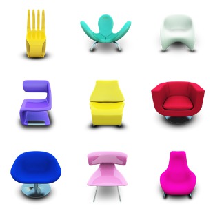 Modern Chairs icon sets preview