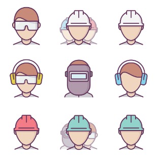 Construction Workers / Colors icon sets preview