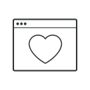 internet, heart, like, favorite, bookmark, favourite, browser icon