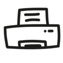 Printer hand drawn tool icon