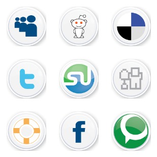 Social Button icon sets preview