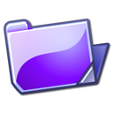 violet, open, folder icon