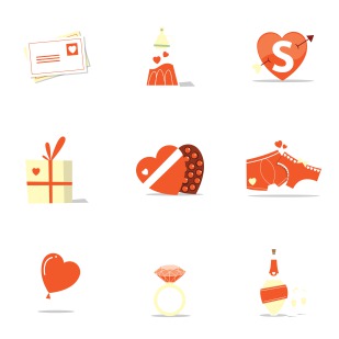 St. Valentine’s Day icon sets preview