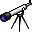 refracting, telescope icon