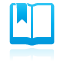 book, bookmark, open, blue icon