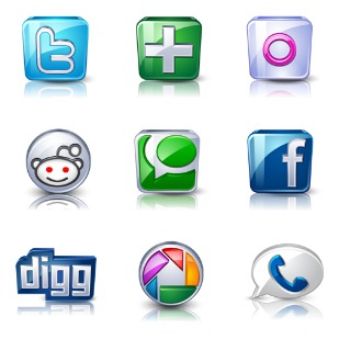 High Detail Social icon sets preview