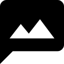 Speech bubble with mountains inside icon